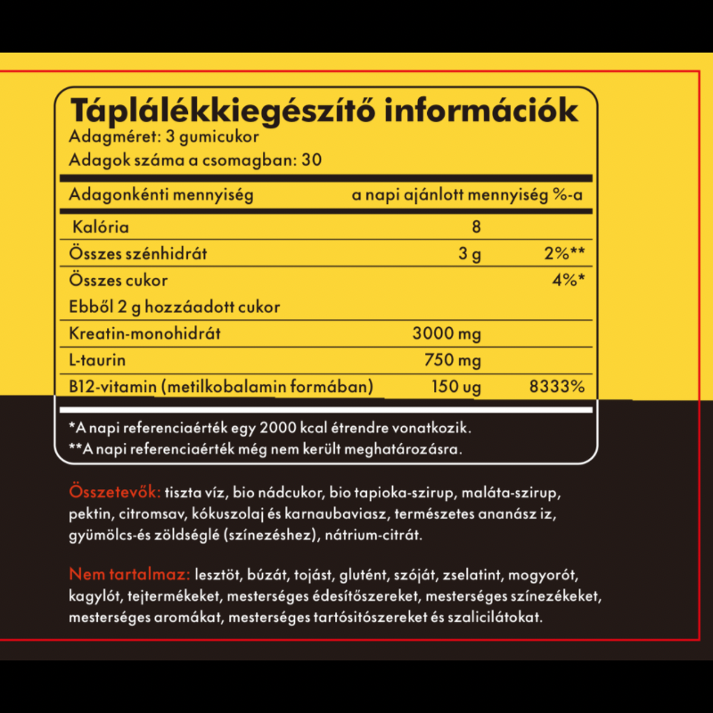 BROOX ONE Kreatin-monohidrát ANANÁSZ| 90 gumimaci