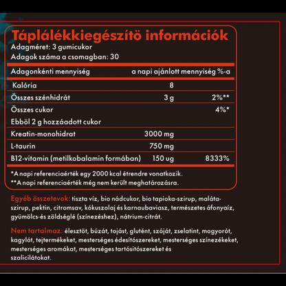 BROOX ONE Kreatin-monohidrát ÁFONYA| 180 gumimaci