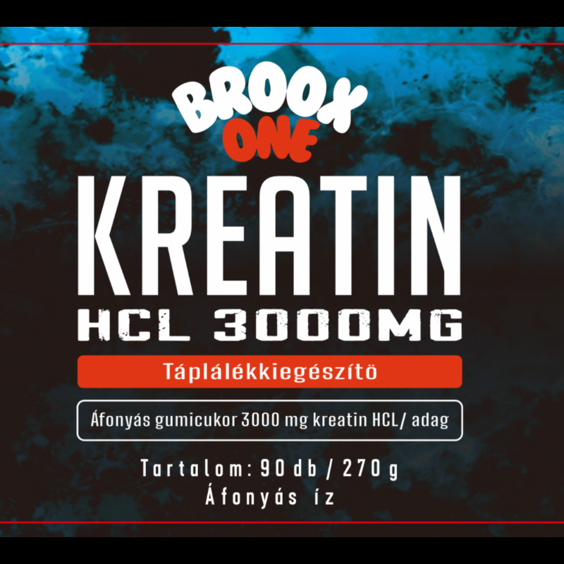 BROOX ONE Kreatin-monohidrát ÁFONYA| 180 gumimaci