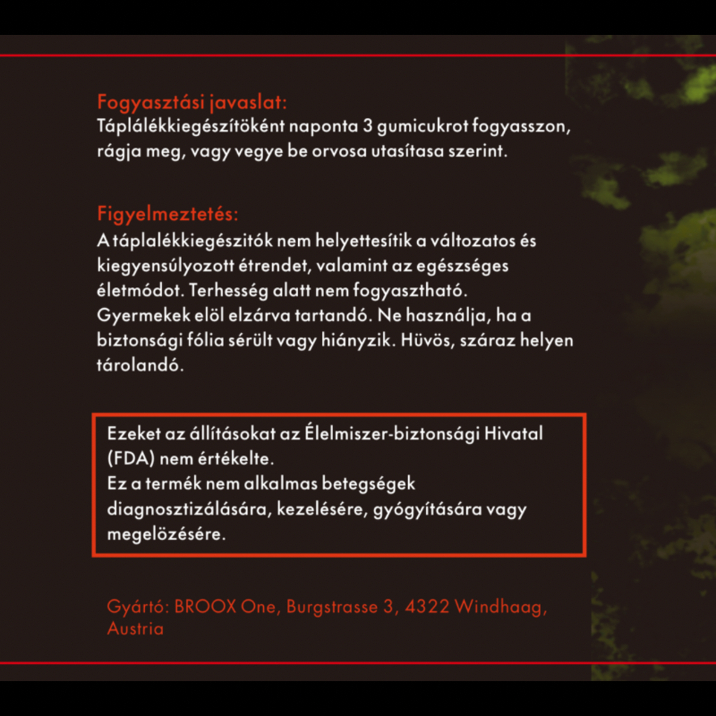 BROOX ONE Kreatin-monohidrát ZÖLDALMA| 180 gumimaci